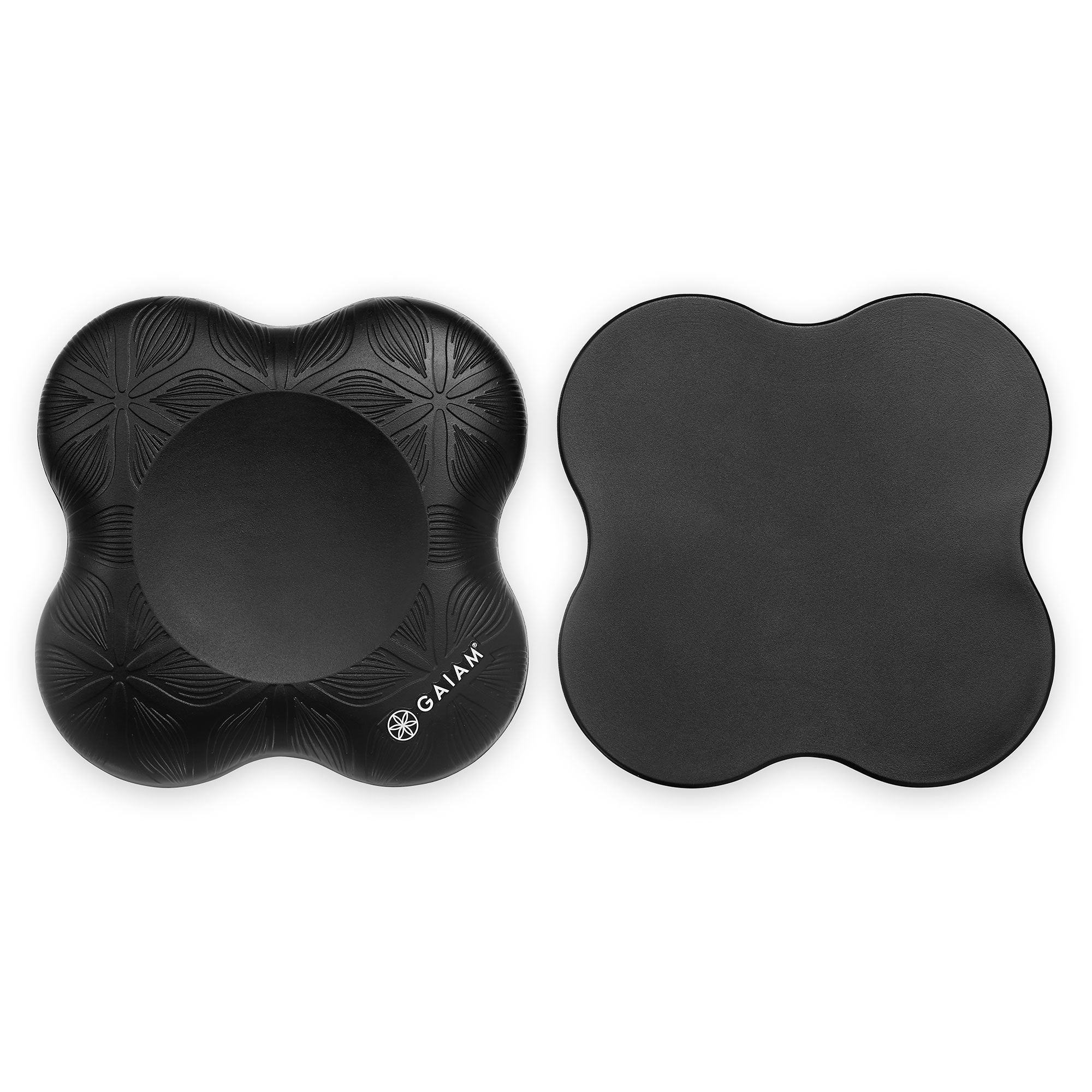 Gaiam Yoga Knee Pads Black top and bottom